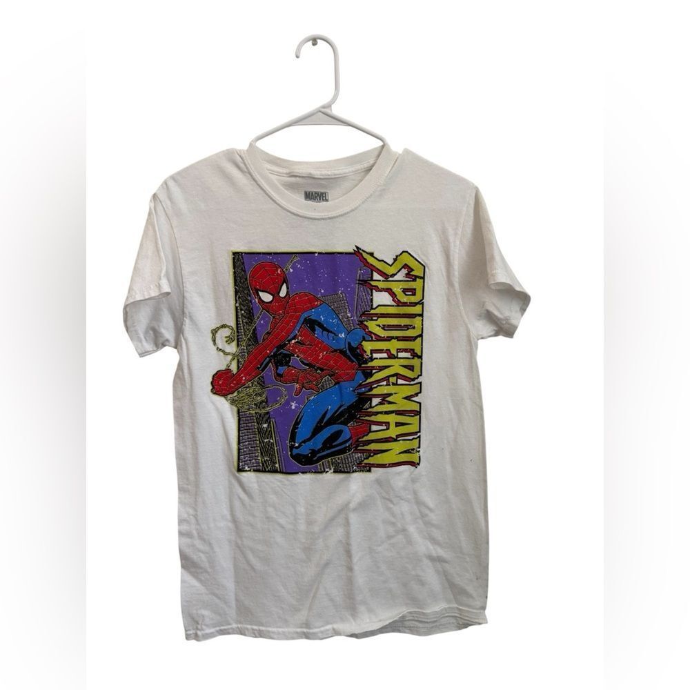 Marvel Spider-Man White Tee with Red and Blue Graphic